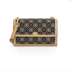 T Monogram Chenille Shoulder Bag